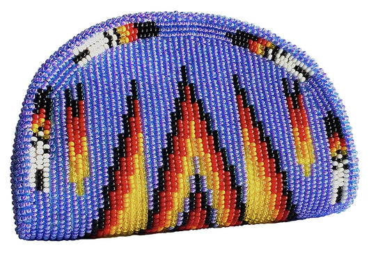Native Inspired Ethnic Style Seed Bead Beaded Coin Purse - Welcome Native