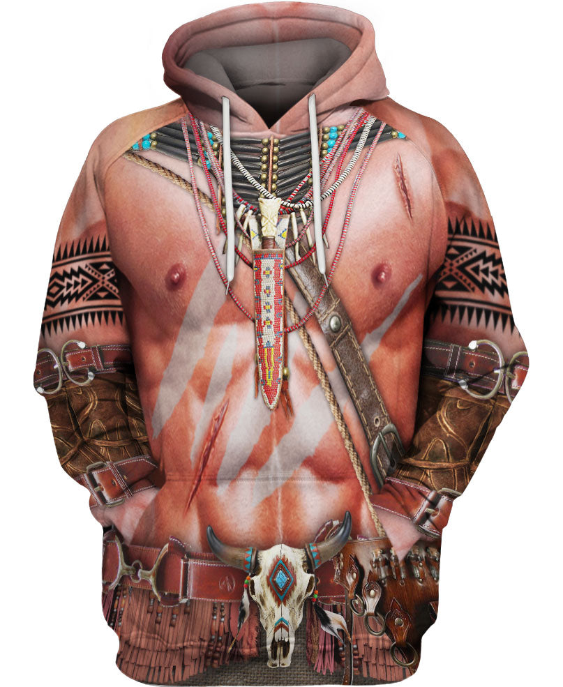 WelcomeNative Warrior Style Native Ameican Hoodie, All Over Print Hoodie, Native American