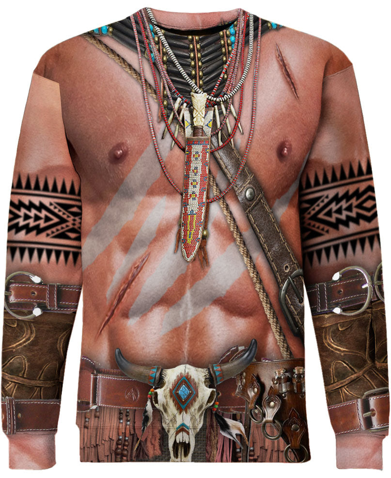 WelcomeNative Warrior Style Native Ameican Hoodie, All Over Print Hoodie, Native American