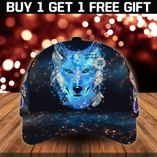 WelcomeNative Native Wolf Cap, 3D Cap , All Over Print Cap
