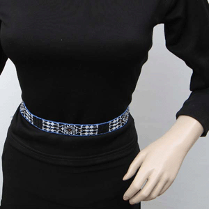 Medicine Man'S Eye Beadwork Blue Black Beaded Cowboy Hat Band Belt - Welcome Native