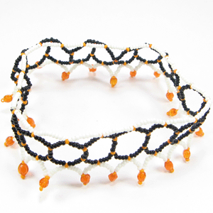 Black White Seed Beads Stretchable Anklet - Beaded Anklets - Welcome Native