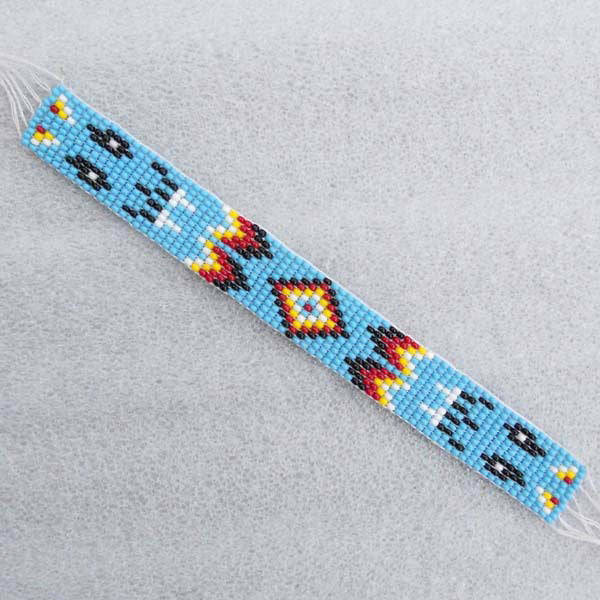 Bead Bracelet Narrow Hard Cuff Leather B53/9- Beaded Bracelets - Welcome Native