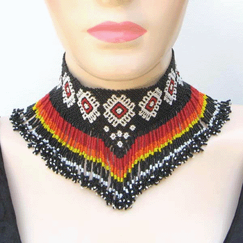 WelcomeNative Sun Color Star seed Beaded Grand Choker Necklace