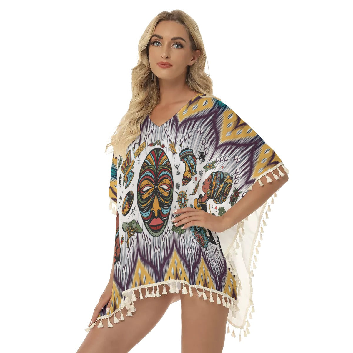 WelcomeNative Native American Women's Square Fringed Shawl