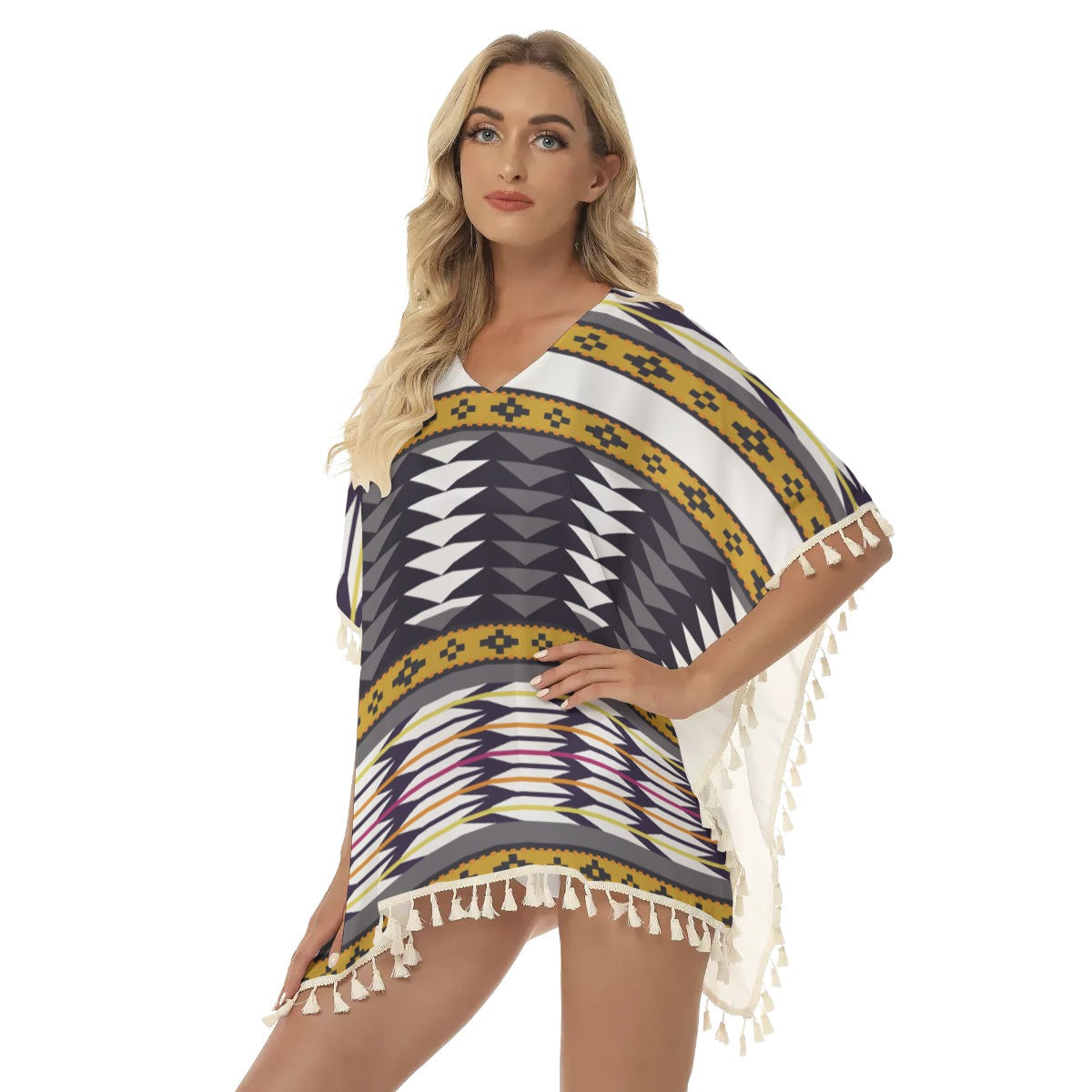 WelcomeNative Native American Women's Square Fringed Shawl