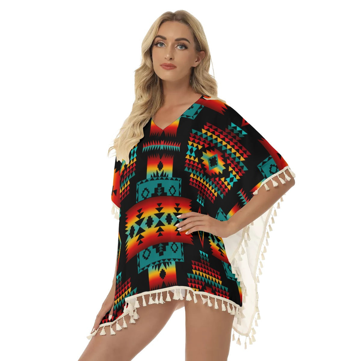 WelcomeNative Native American Women's Square Fringed Shawl