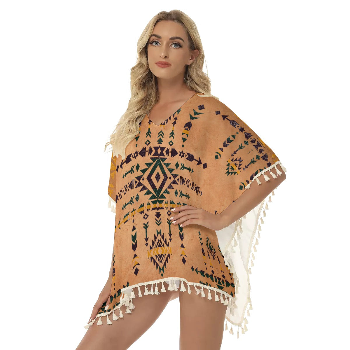 WelcomeNative Native American Women's Square Fringed Shawl