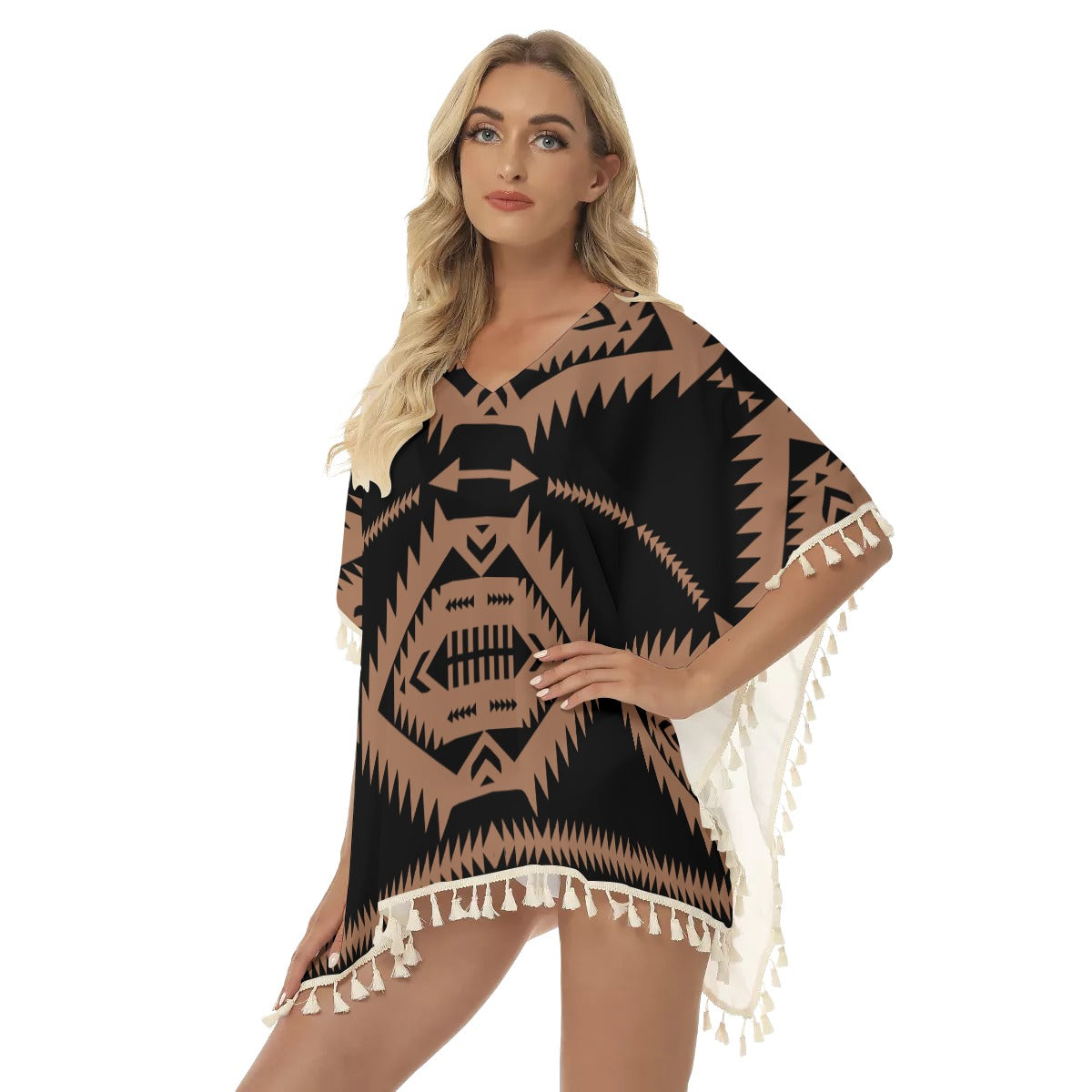 WelcomeNative Native American Women's Square Fringed Shawl