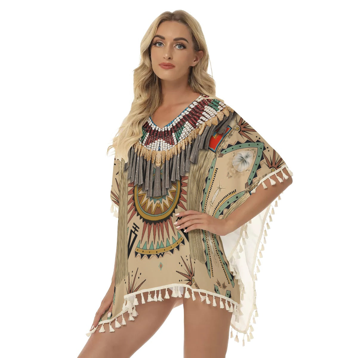WelcomeNative Native American Women's Square Fringed Shawl