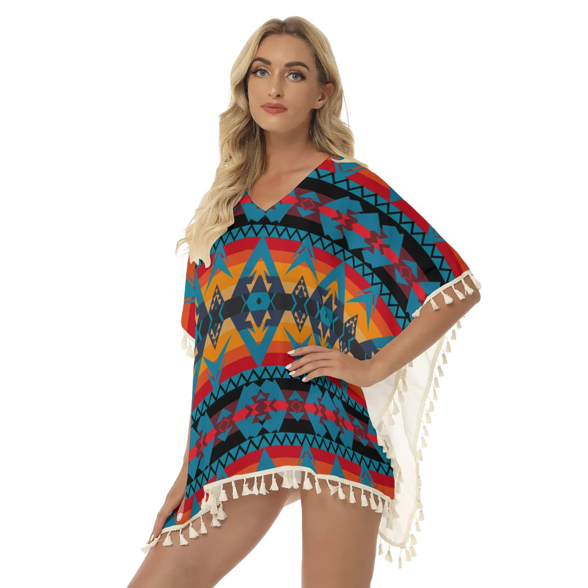 WelcomeNative Native American Women's Square Fringed Shawl