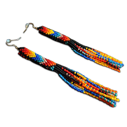 WelcomeNative Handmade Long Beaded Tube Earrings