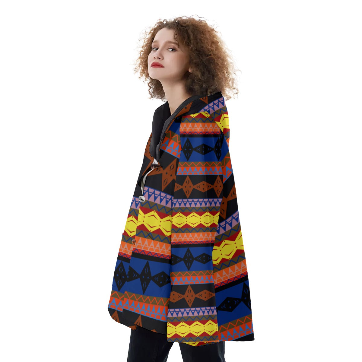 WelcomeNative Native American Hooded Flared Coat, 3D Hooded Coat, All Over Print