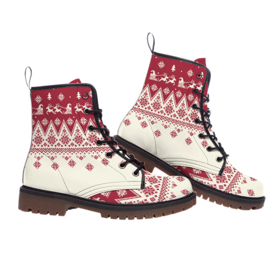 WelcomeNative Pattern Native Leather Martin Short Boots