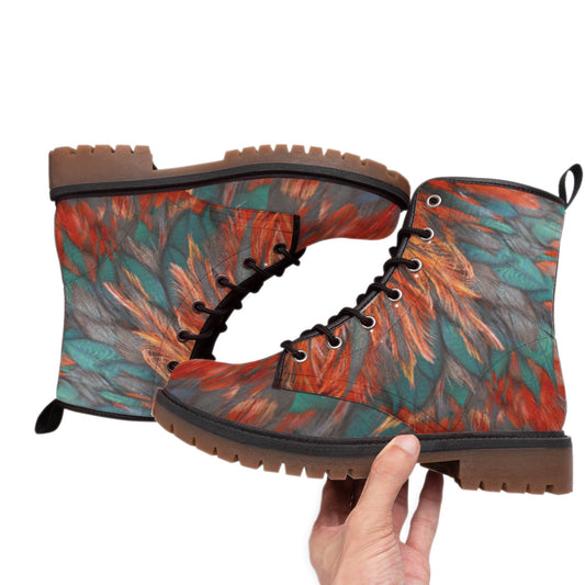 WelcomeNative Pattern Native Leather Martin Short Boots