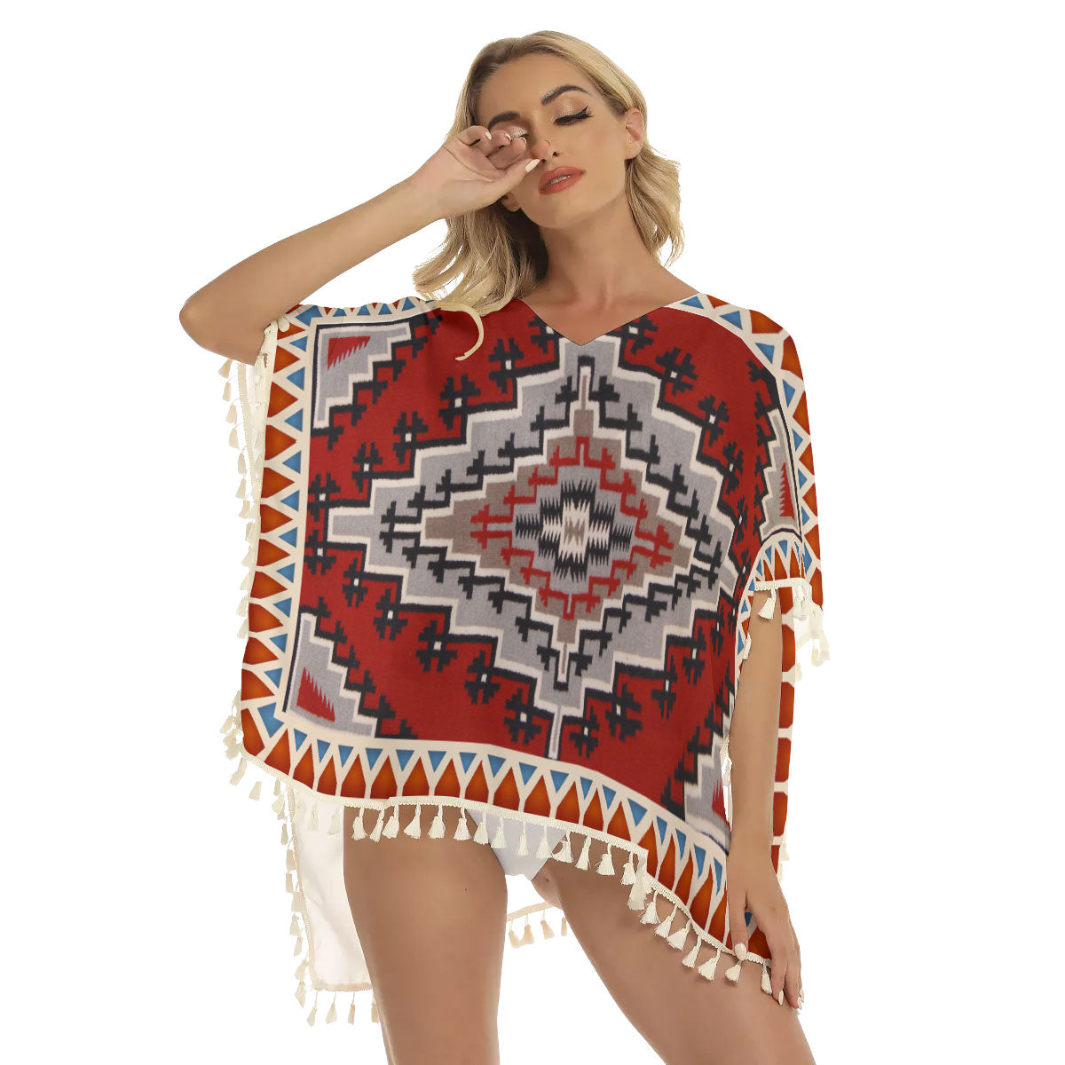 WelcomeNative Native American Women's Square Fringed Shawl