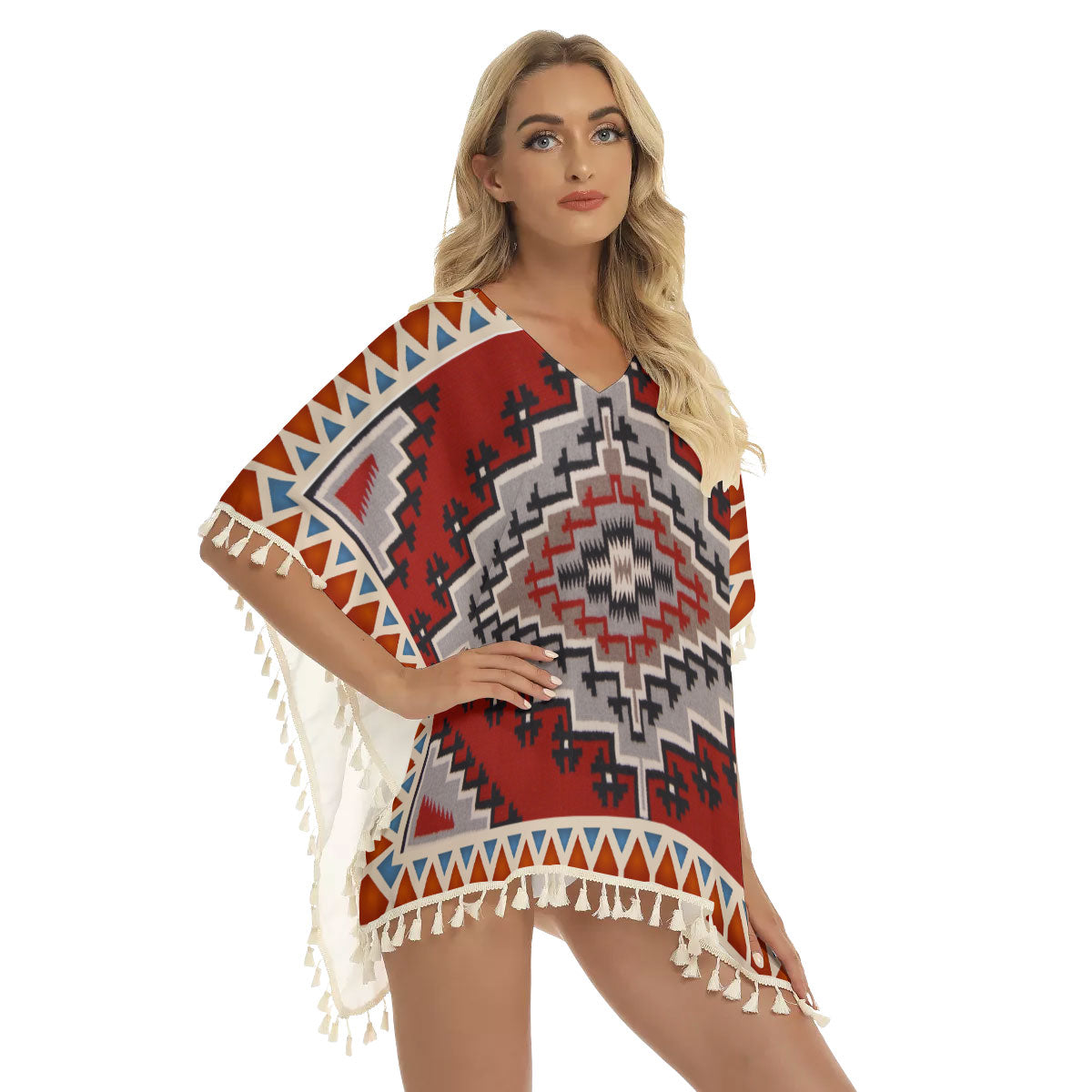 WelcomeNative Native American Women's Square Fringed Shawl