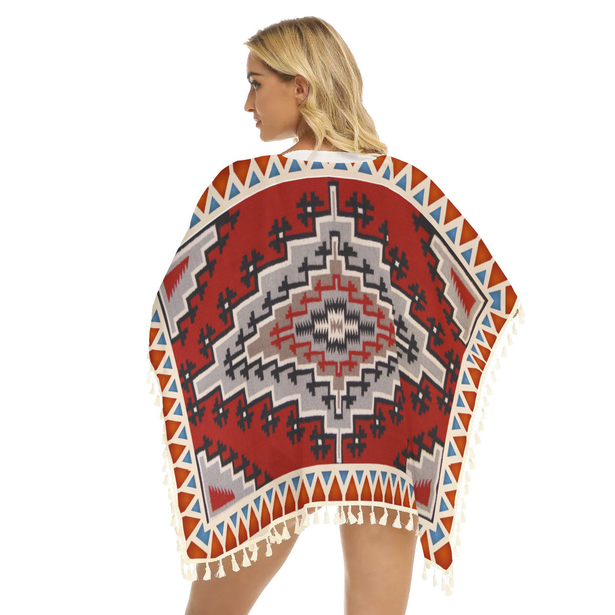 WelcomeNative Native American Women's Square Fringed Shawl