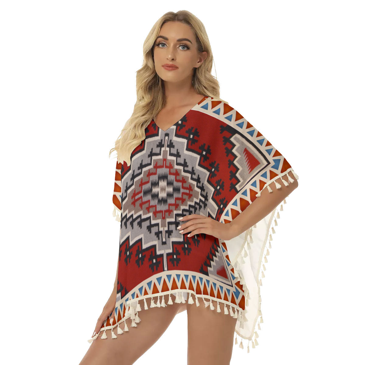 WelcomeNative Native American Women's Square Fringed Shawl