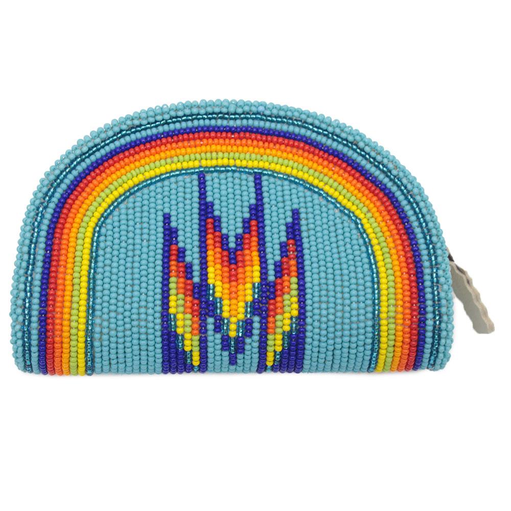 Native Inspired Ethnic Style Seed Bead Beaded Coin Purse - Welcome Native