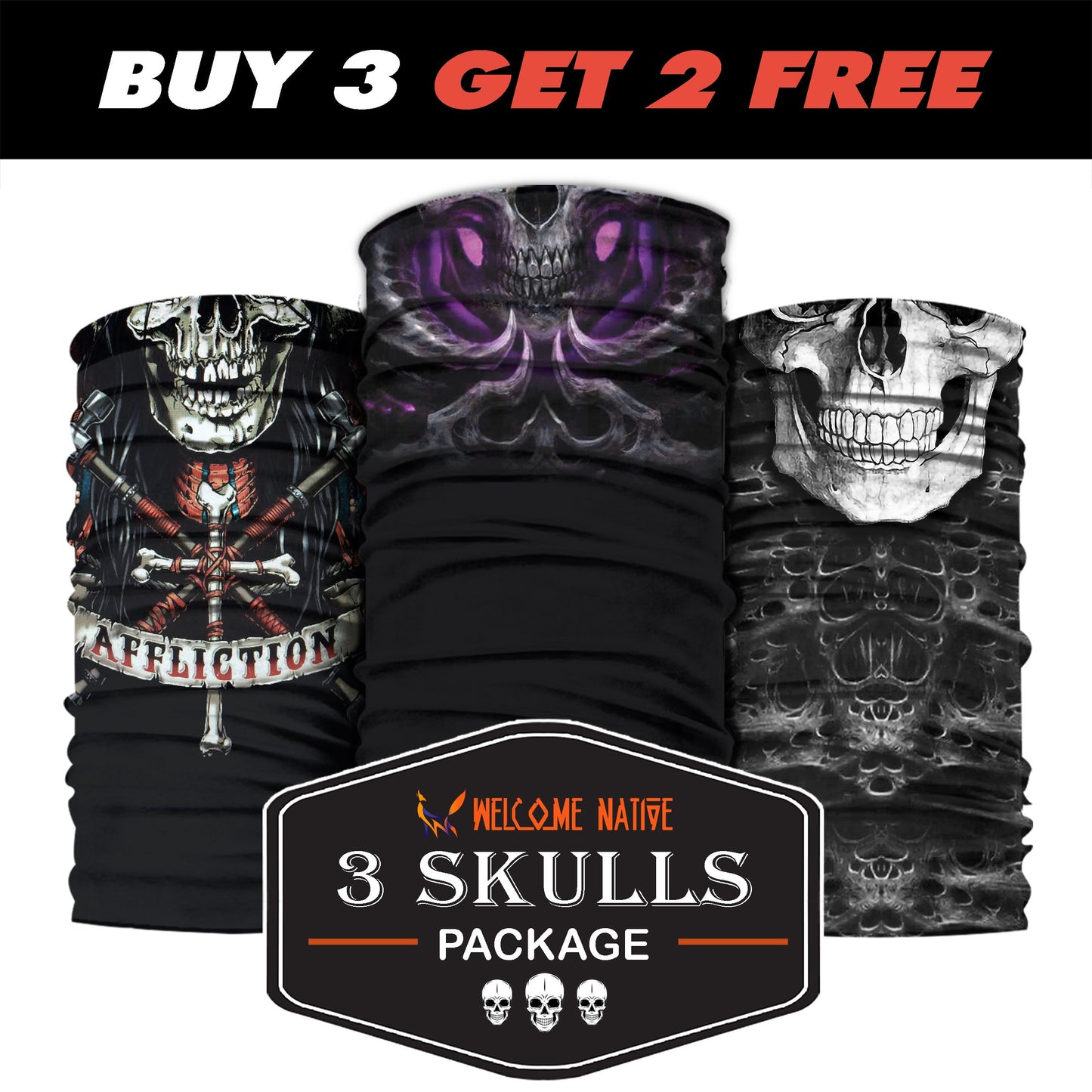 3-Skull Package 27 - Native American