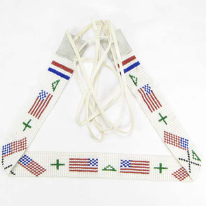 American Patriotic Southwestern Hat Band Beaded Belt Handmade - Welcome Native