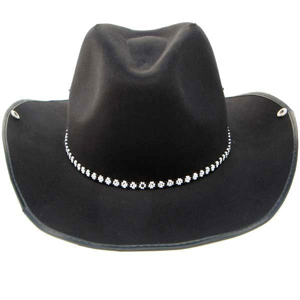 Black White Beaded Flower Beadwork Cowboy Hatband Belt - Welcome Native