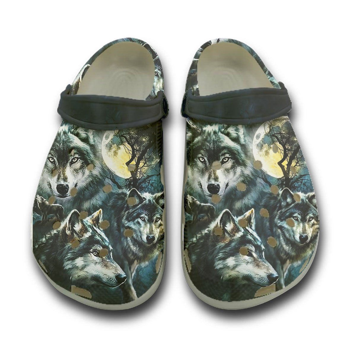 WelcomeNative Native Wolf Crocs Clog Shoes For Women and Men