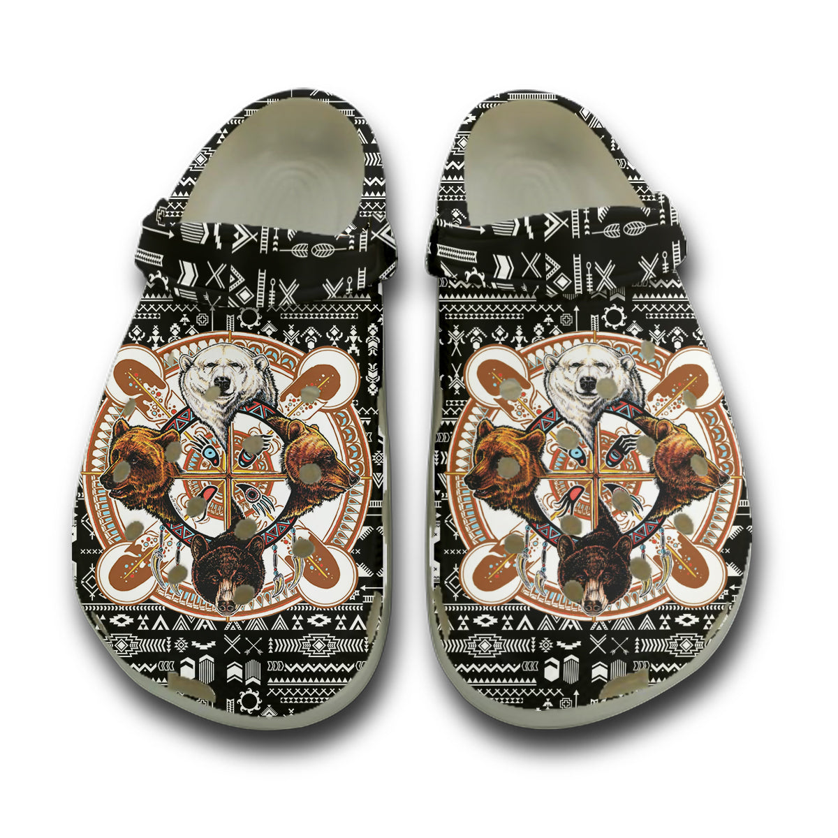 WelcomeNative Bear Warrior Clog Shoes For Women and Men