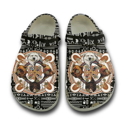 WelcomeNative Bear Warrior Clog Shoes For Women and Men