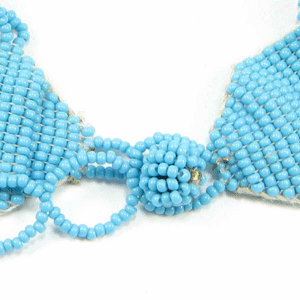 WelcomeNative Handmade Beaded Turquoise Blue Seed Bead Choker Necklace