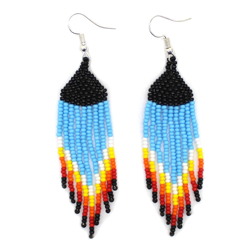 Multi-Colored Handmade beaded Necklace Earrings set - Beaded Necklace Sets - Welcome Native