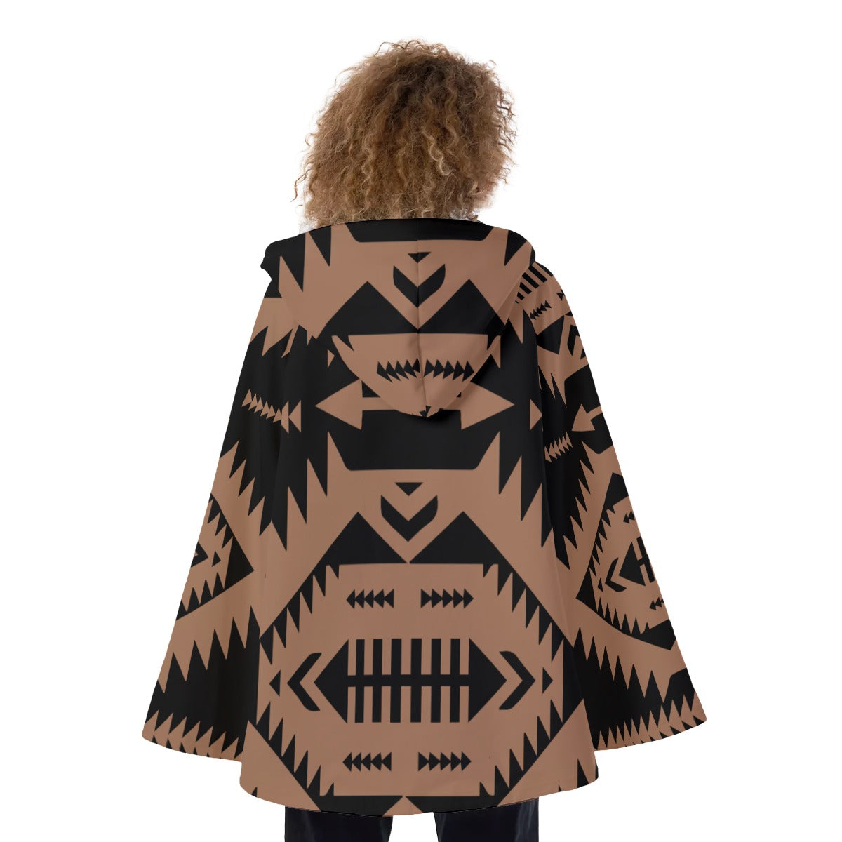 WelcomeNative Native American Hooded Flared Coat, 3D Hooded Coat, All Over Print