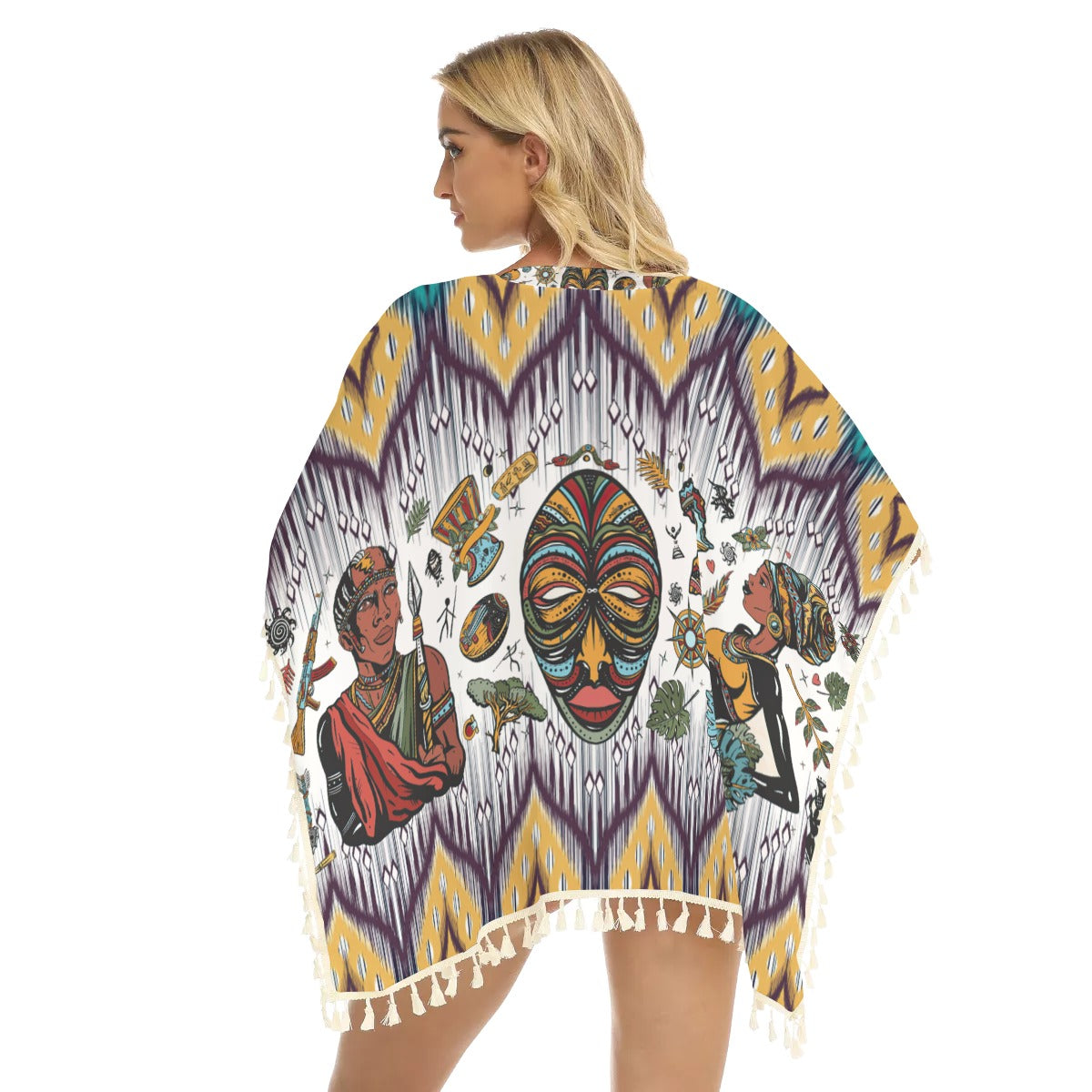 WelcomeNative Native American Women's Square Fringed Shawl