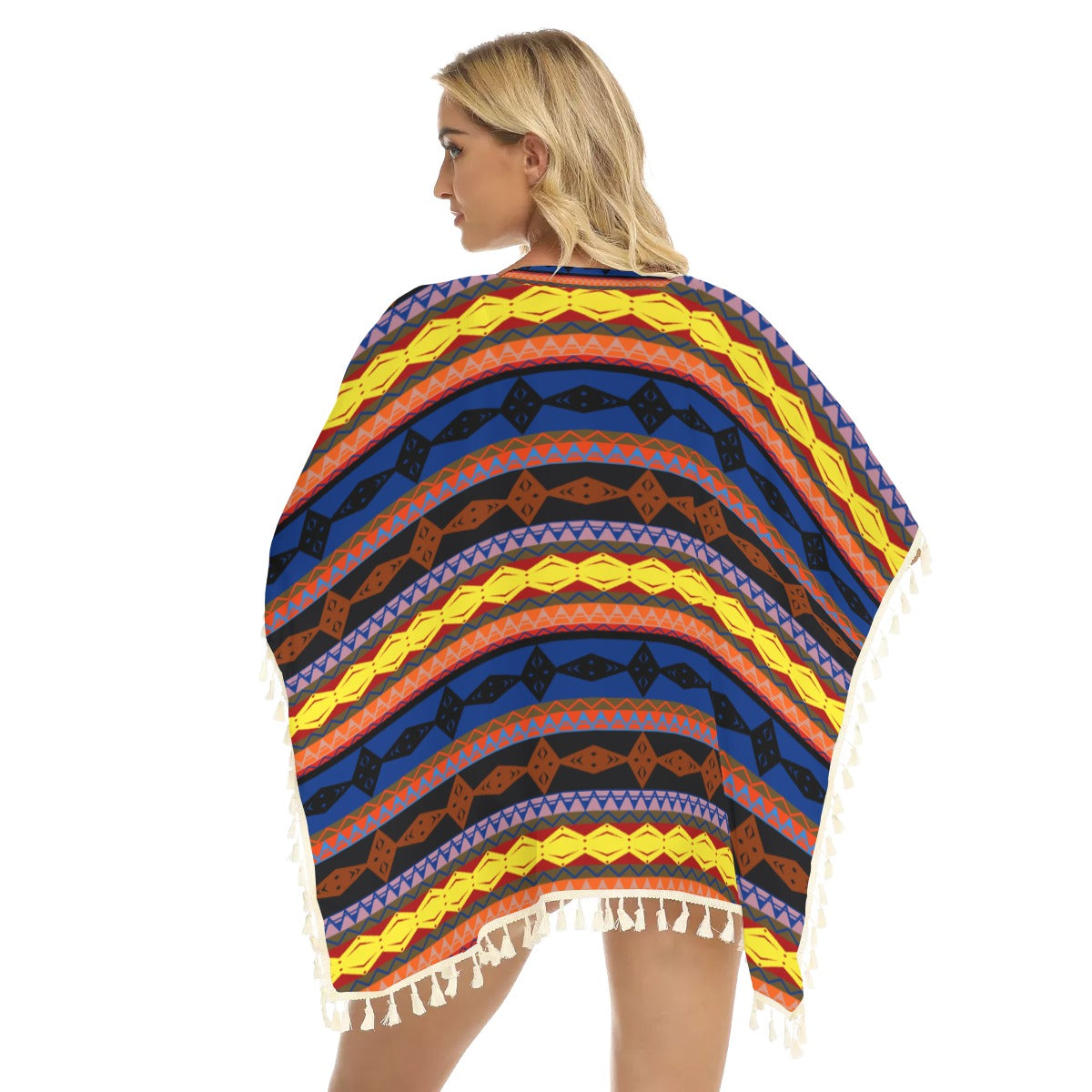 WelcomeNative Native American Women's Square Fringed Shawl