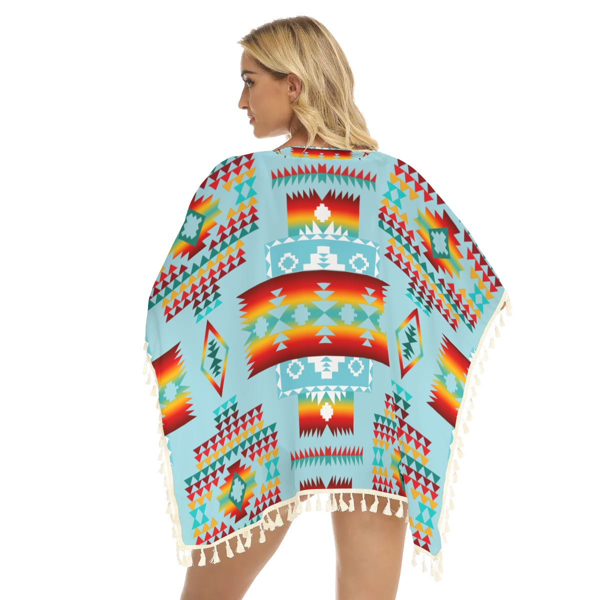 WelcomeNative Native American Women's Square Fringed Shawl