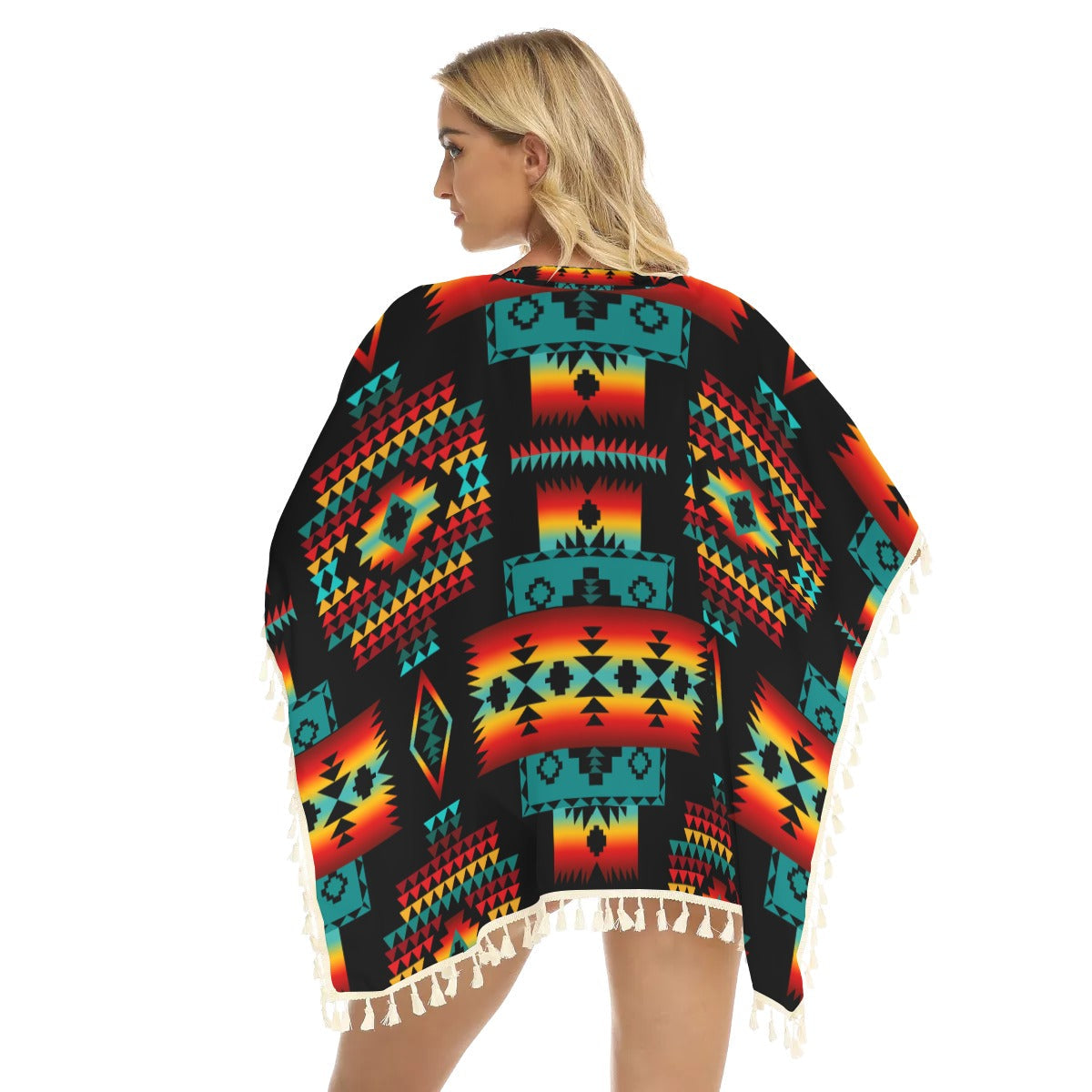 WelcomeNative Native American Women's Square Fringed Shawl