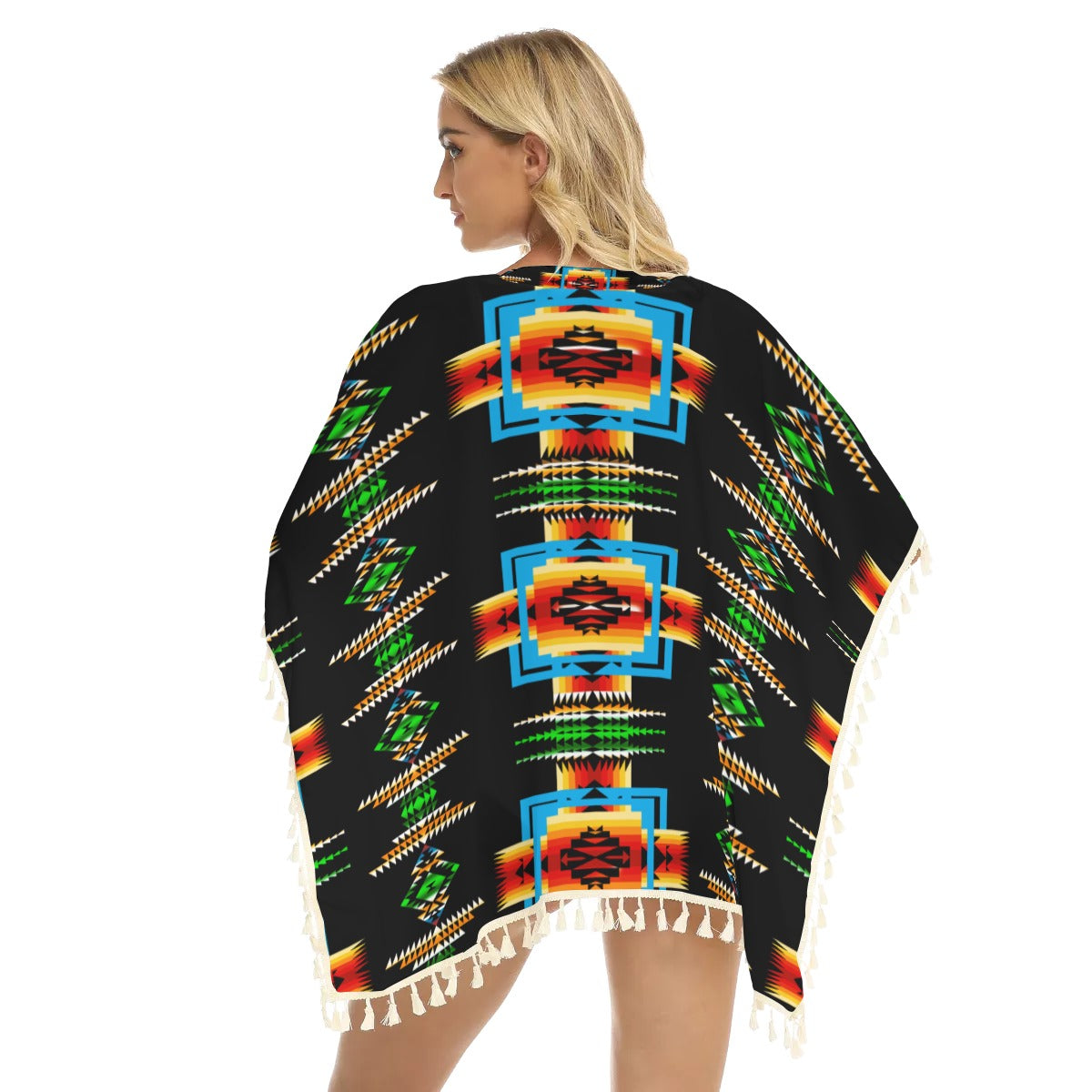 WelcomeNative Native American Women's Square Fringed Shawl