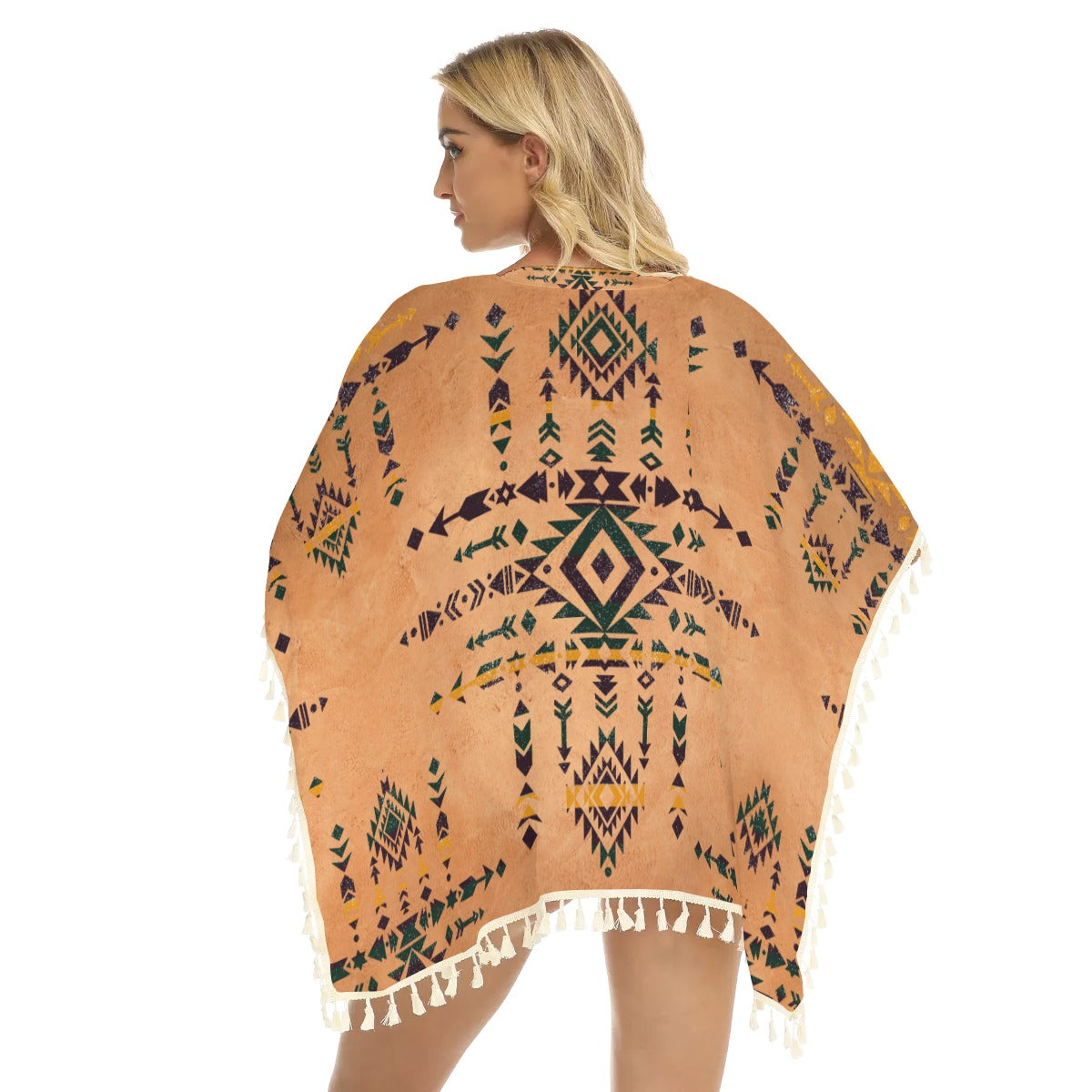 WelcomeNative Native American Women's Square Fringed Shawl