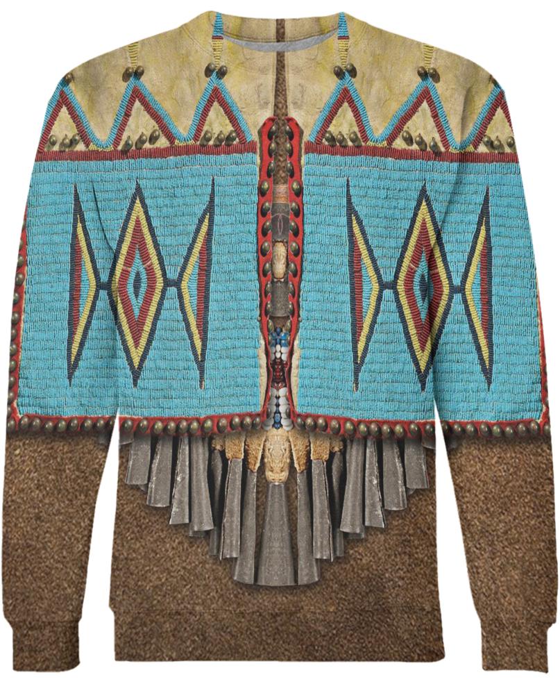 WelcomeNative Native Pattern Blue 3D Hoodie, All Over Print Hoodie, Native American