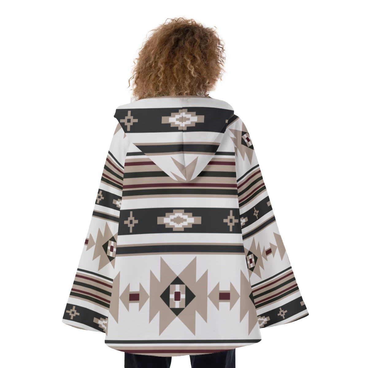 WelcomeNative Native American Hooded Flared Coat, 3D Hooded Coat, All Over Print
