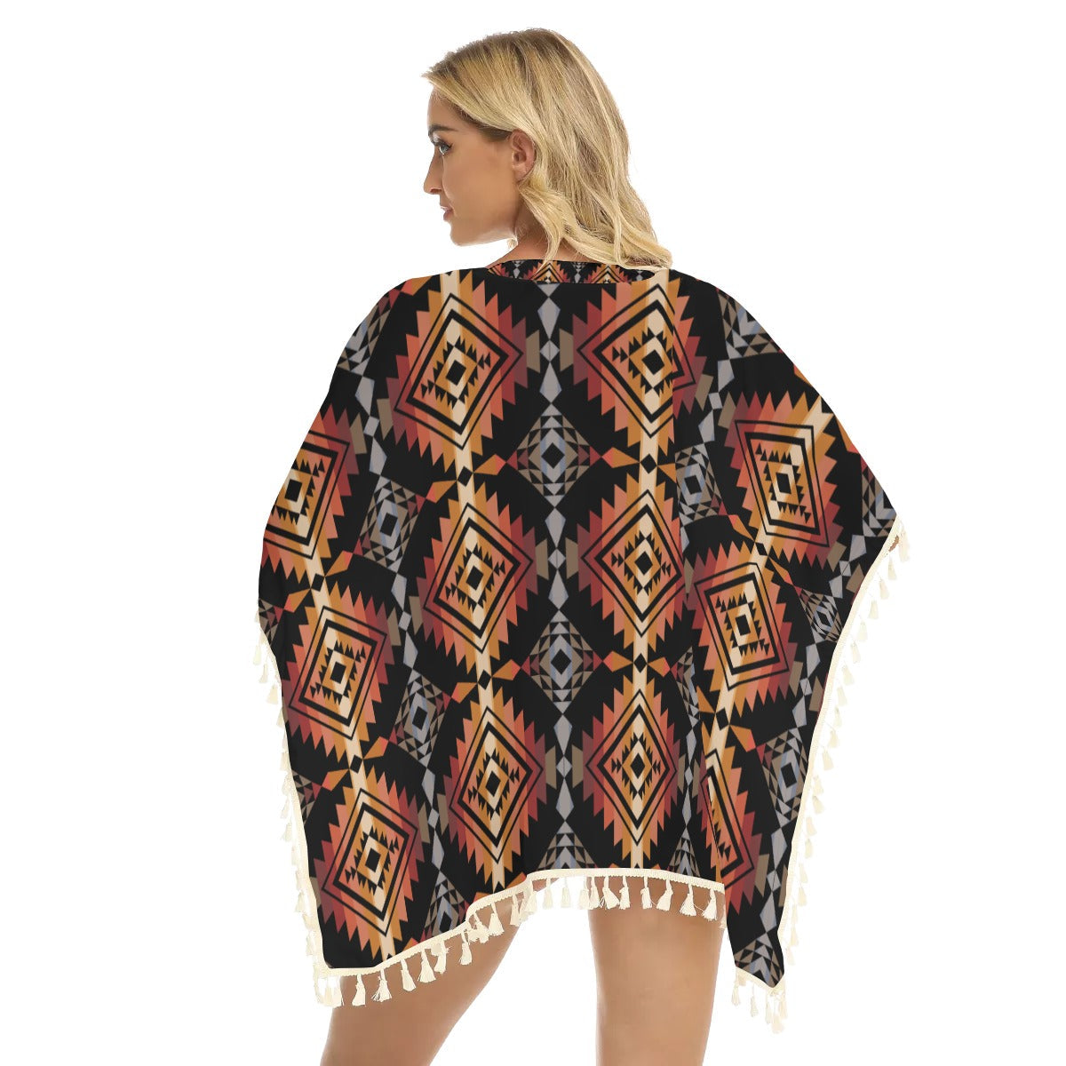 WelcomeNative Native American Women's Square Fringed Shawl