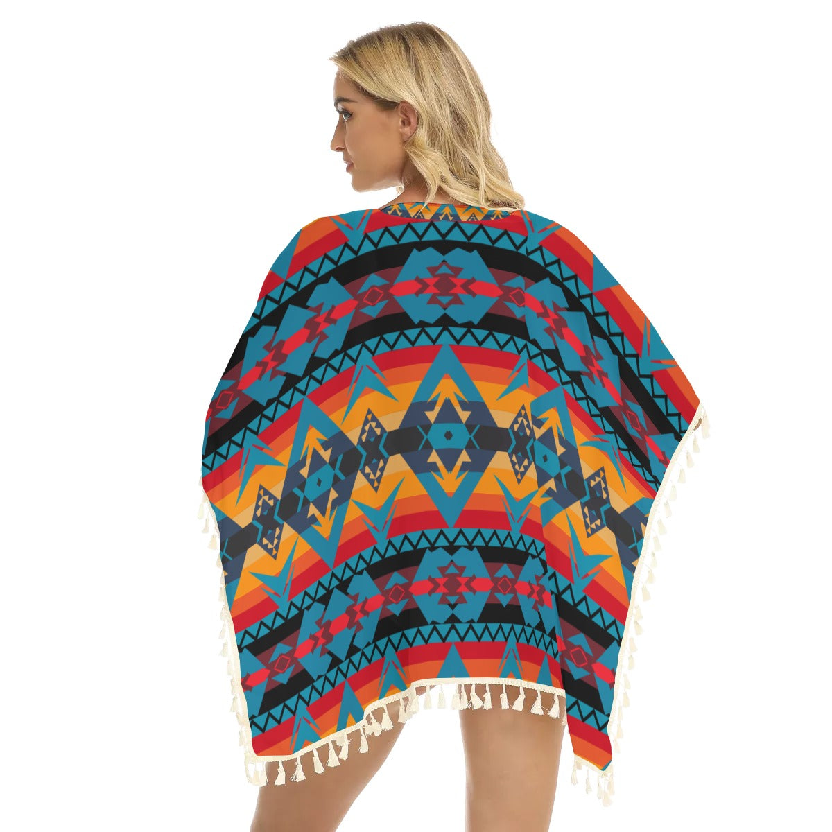 WelcomeNative Native American Women's Square Fringed Shawl