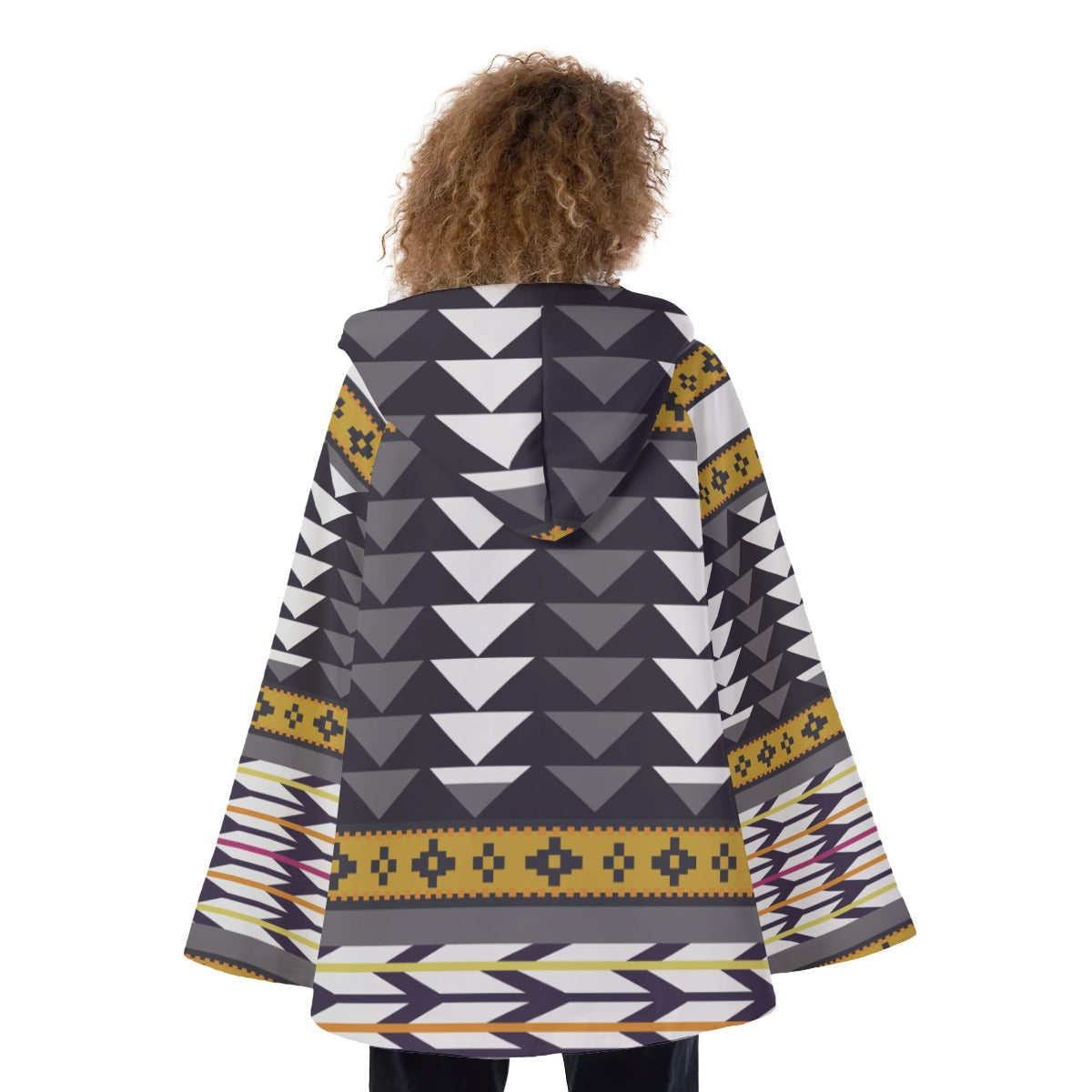 WelcomeNative Native American Hooded Flared Coat, 3D Hooded Coat, All Over Print