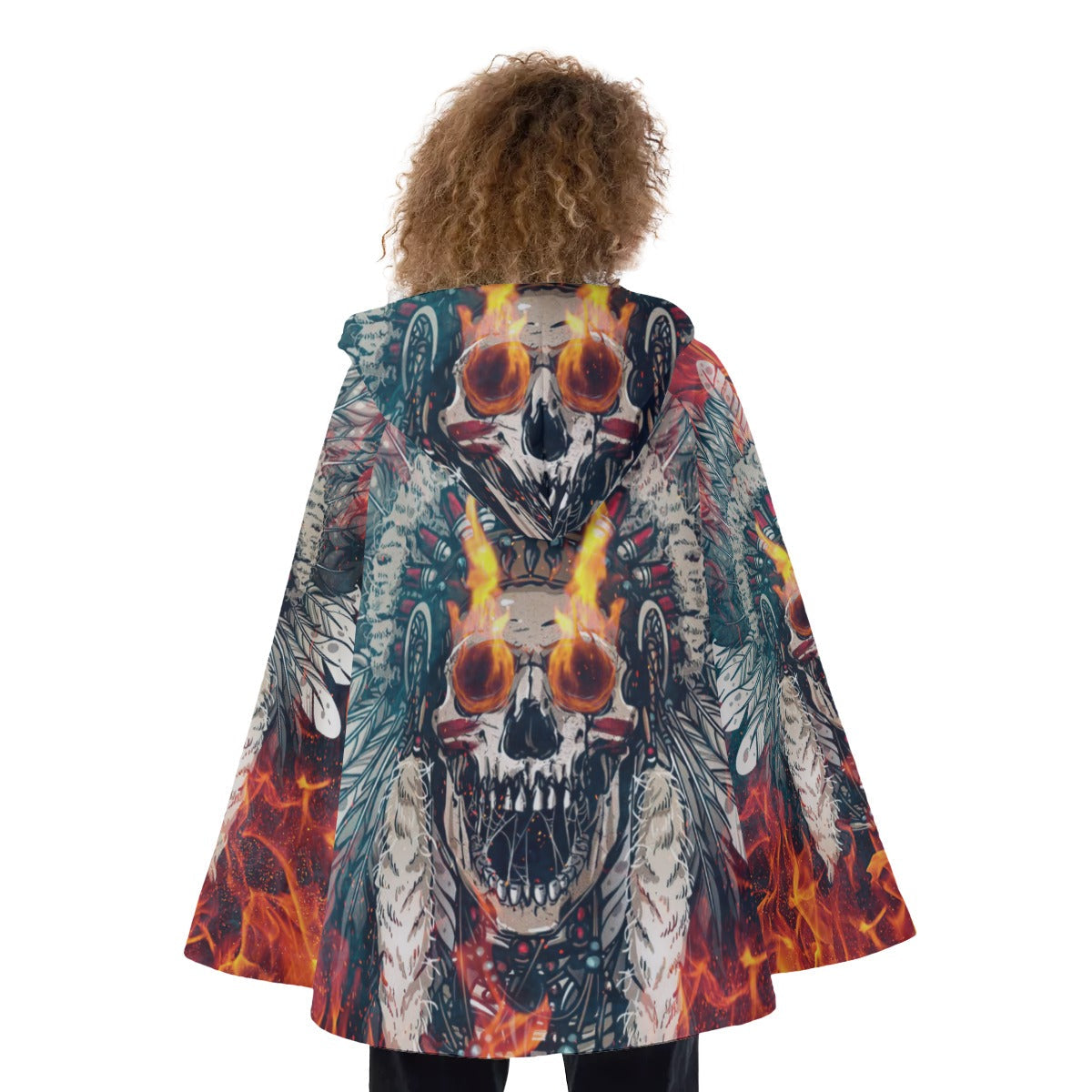 WelcomeNative Native American Hooded Flared Coat, 3D Hooded Coat, All Over Print