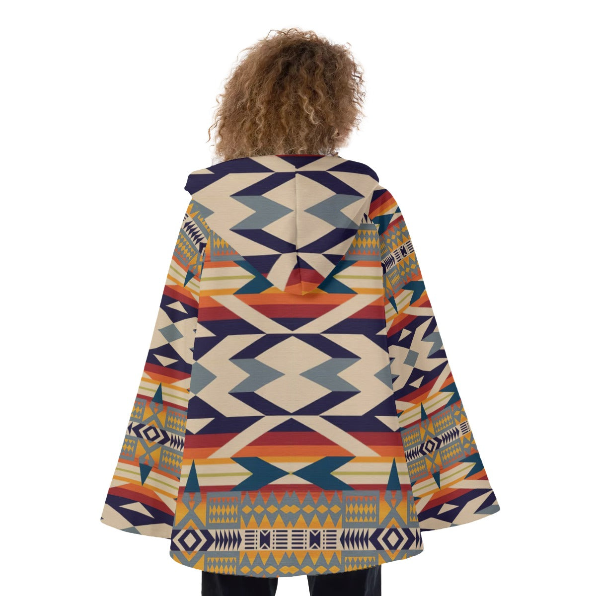 WelcomeNative Native American Hooded Flared Coat, 3D Hooded Coat, All Over Print