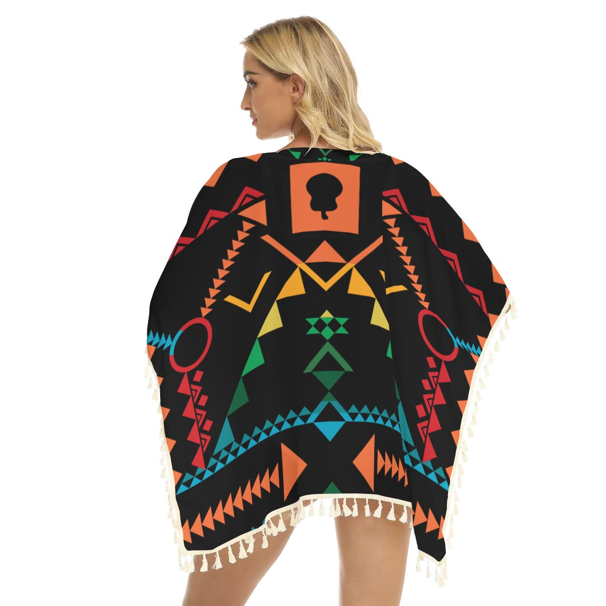 WelcomeNative Native American Women's Square Fringed Shawl