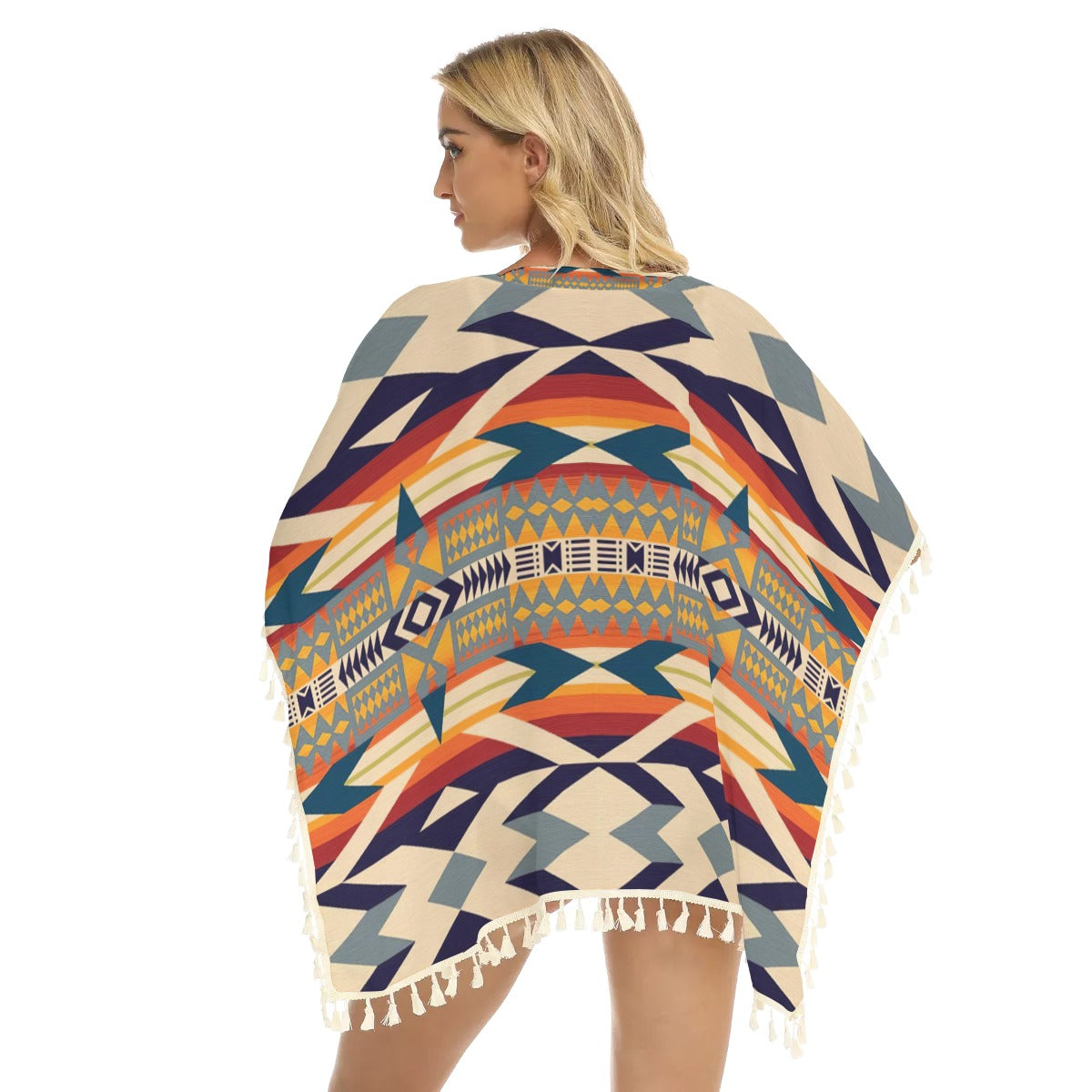 WelcomeNative Native American Women's Square Fringed Shawl