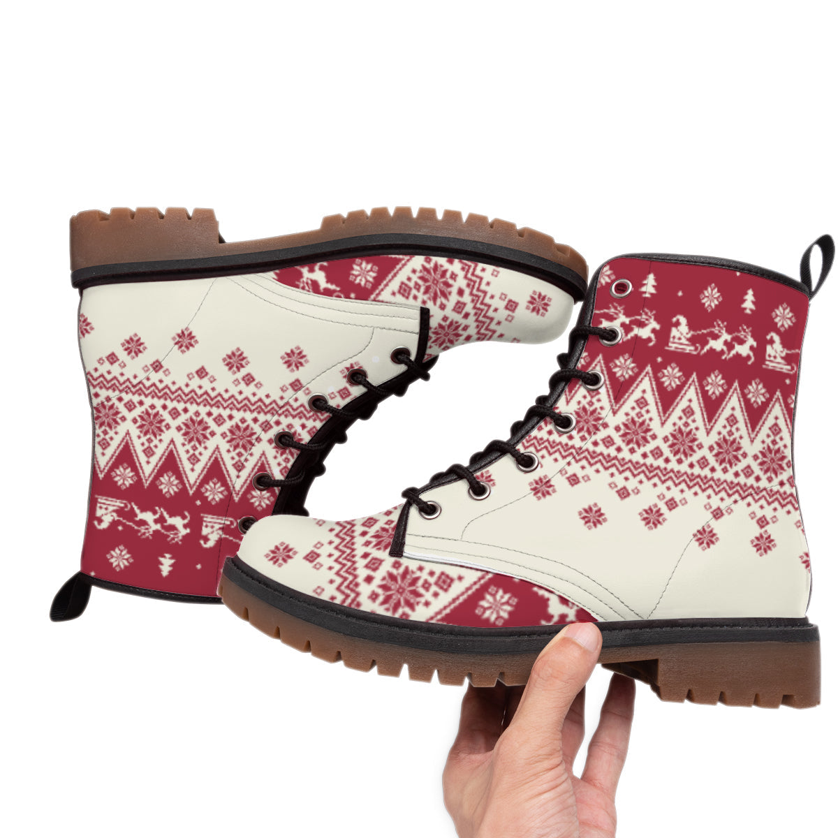 WelcomeNative Pattern Native Leather Martin Short Boots