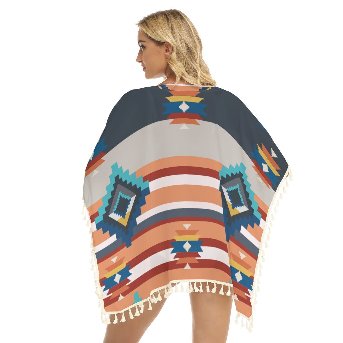 WelcomeNative Native American Women's Square Fringed Shawl